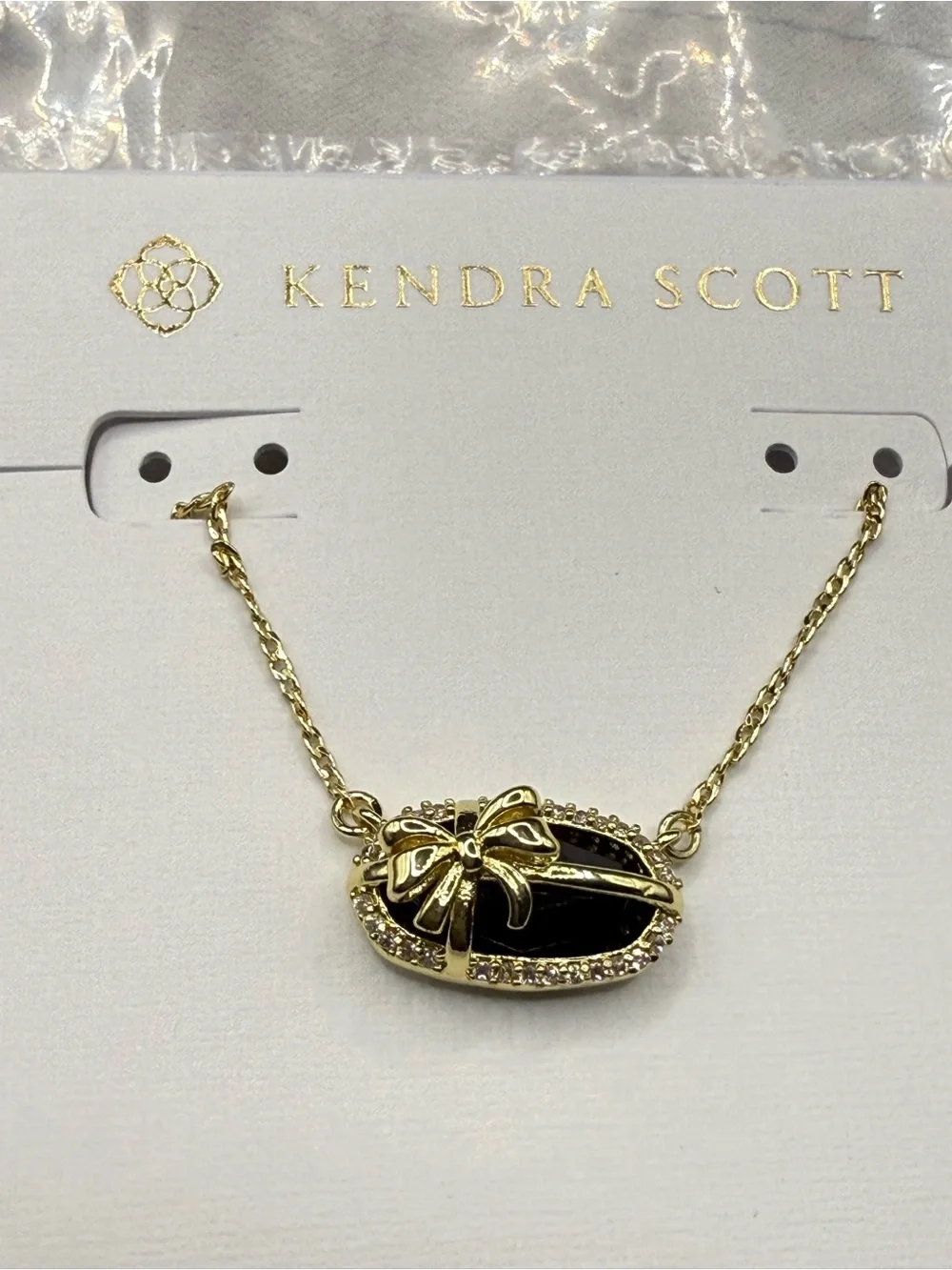 Kendra Scott Elisa Bow Pendant Necklace, black